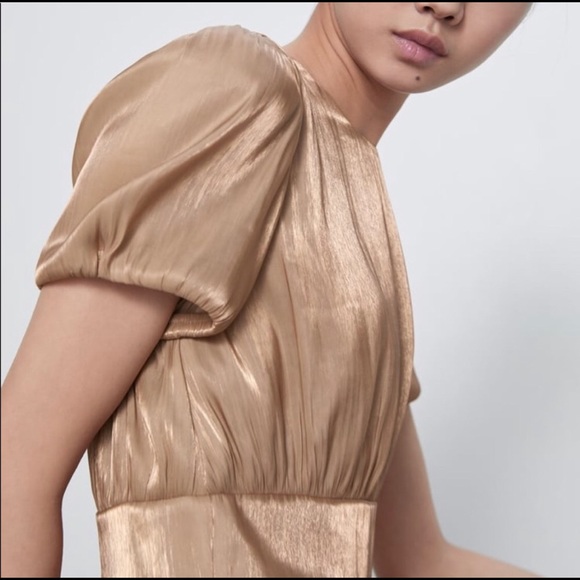 Zara Metallic Midi Dress, Size XS - Picture 6 of 14